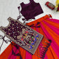 Wine Folk Shrug Lehenga