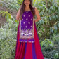 Wine Folk Shrug Lehenga