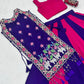 Wine Folk Shrug Lehenga