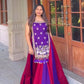Wine Folk Shrug Lehenga