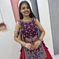 Wine Folk Shrug Lehenga
