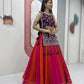 Wine Folk Shrug Lehenga