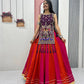 Wine Folk Shrug Lehenga