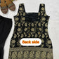 Wine & Green Backless Georgette Gharara Set with Embroidery