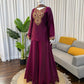Wine Heavy Fendy Silk Embroidered Sharara Suit Set with Thread Sequins Dupatta | Festive Party Wear