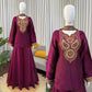 Wine Heavy Fendy Silk Embroidered Sharara Suit Set with Thread Sequins Dupatta | Festive Party Wear