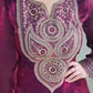 Wine Heavy Fendy Silk Embroidered Sharara Suit Set with Thread Sequins Dupatta | Festive Party Wear