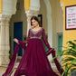 Wine Majesty Faux Blooming Beaded Embroidered Gown Set