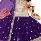 Wine Maroon Crunchy Silk Embroidered Kurti Palazzo Set for Wedding & Festive Wear