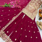 Wine Maroon Crunchy Silk Embroidered Kurti Palazzo Set for Wedding & Festive Wear