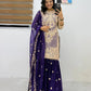 Wine Maroon Crunchy Silk Embroidered Kurti Palazzo Set for Wedding & Festive Wear
