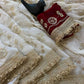 Wine Maroon & Ivory Peach Space Satin Bits Sequin Work Saree with Contrast Running Blouse