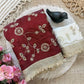 Wine Maroon & Ivory Peach Space Satin Bits Sequin Work Saree with Contrast Running Blouse