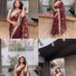 Wine Maroon & Ivory Peach Space Satin Bits Sequin Work Saree with Contrast Running Blouse