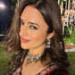 Wine Maroon Velvet Saree with Sequin Jari Embroidery