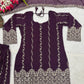 Wine Sequin Sharara Set
