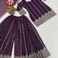 Wine Sequin Sharara Set