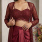 Wine Sequin Shrug Co-ord Set