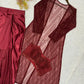 Wine Sequin Shrug Co-ord Set