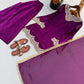 Wine Shimmer Silk Sharara Set with Mirror Work