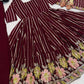 Wine Striped Sequin Anarkali