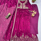 Wine Zari Embroidered Gown