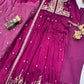 Wine Zari Embroidered Gown