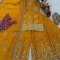 Yellow Chinon Silk Embroidered Sharara Suit with Dupatta – Heavy Sequence Work | Wedding & Festive Wear