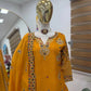 Yellow Chinon Silk Embroidered Sharara Suit with Dupatta – Heavy Sequence Work | Wedding & Festive Wear