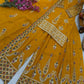 Yellow Chinon Silk Embroidered Sharara Suit with Dupatta – Heavy Sequence Work | Wedding & Festive Wear