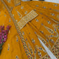 Yellow Chinon Silk Embroidered Sharara Suit with Dupatta – Heavy Sequence Work | Wedding & Festive Wear