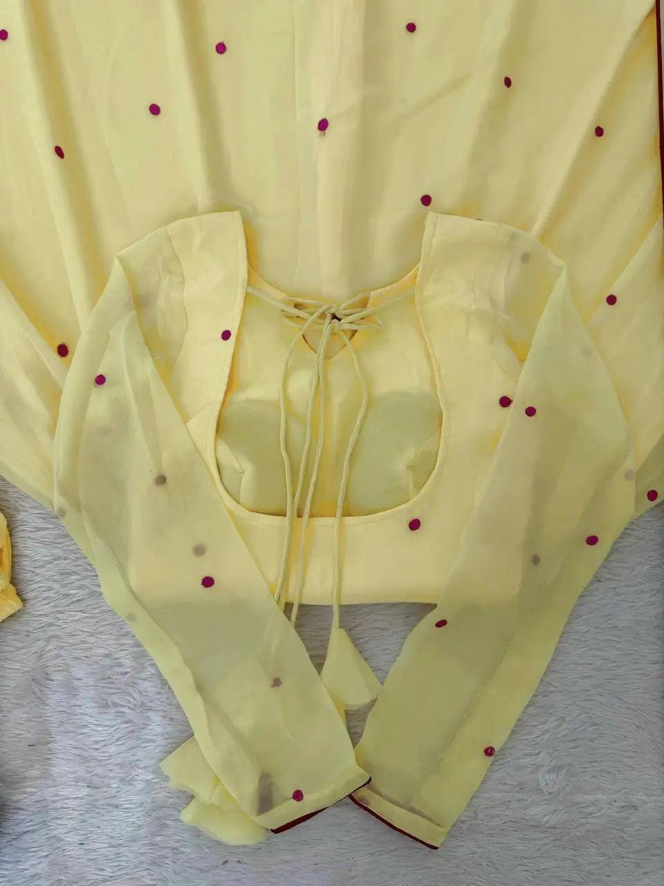 Yellow Floral Dot Anarkali