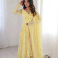 Yellow Floral Dot Anarkali