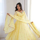 Yellow Floral Dot Anarkali