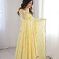 Yellow Floral Dot Anarkali