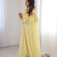 Yellow Floral Dot Anarkali