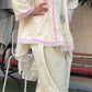Yellow Striped Kurta Farshi Pant Set