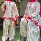 Yellow Striped Kurta Farshi Pant Set