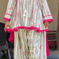 Yellow Striped Kurta Farshi Pant Set