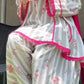 Yellow Striped Kurta Farshi Pant Set