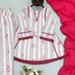 Yellow Striped Kurta Farshi Pant Set