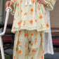 Yellow Striped Kurta Farshi Pant Set