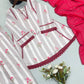 Yellow Striped Kurta Farshi Pant Set