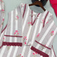 Yellow Striped Kurta Farshi Pant Set