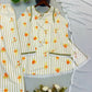 Yellow Striped Kurta Farshi Pant Set