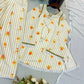 Yellow Striped Kurta Farshi Pant Set