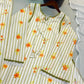 Yellow Striped Kurta Farshi Pant Set