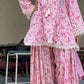 Yellow Striped Kurta Farshi Pant Set
