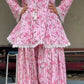 Yellow Striped Kurta Farshi Pant Set