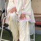 Yellow Striped Kurta Farshi Pant Set
